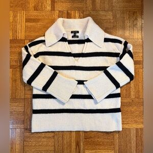 Massimo Dutti Wool Cashmere Striped Polo Sweater